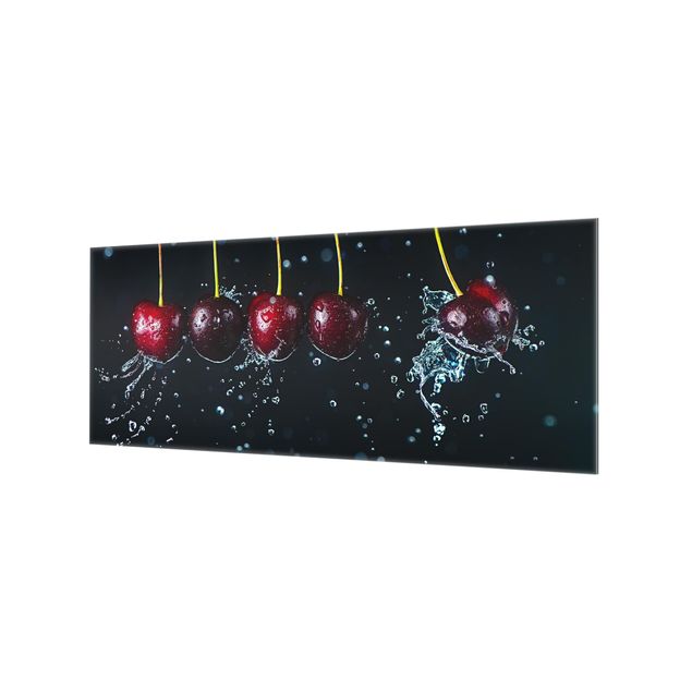 Glass Splashback - Fresh Cherries - Panoramic