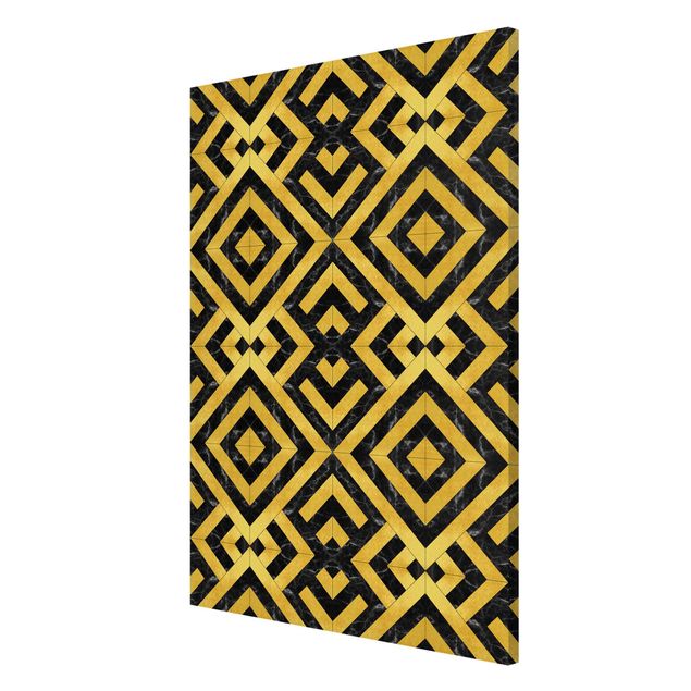 Prints modern Geometrical Tile Mix Art Deco Gold Black Marble