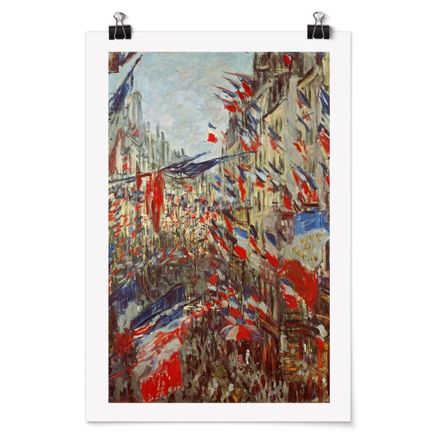 Canvas art Claude Monet - The Rue Montorgueil with Flags