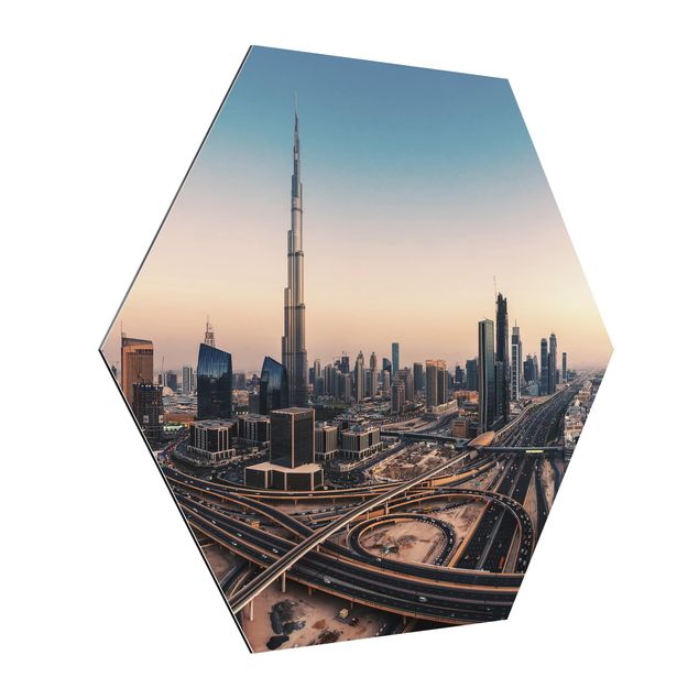 Skyline wall art Abendstimmung in Dubai