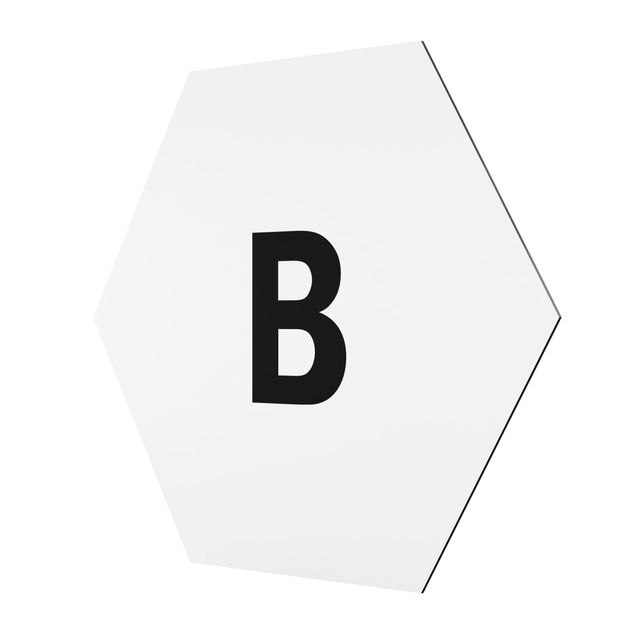 Hexagon photo prints Letter White B