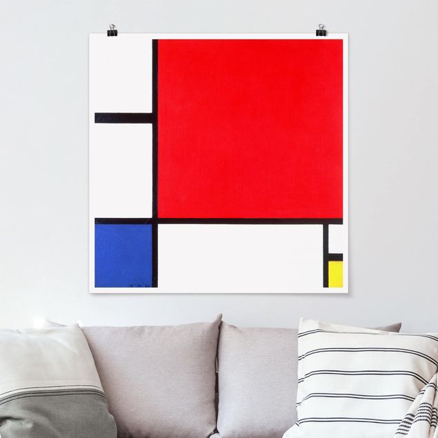 Paintings of impressionism Piet Mondrian - Composition With Red Blue Yellow