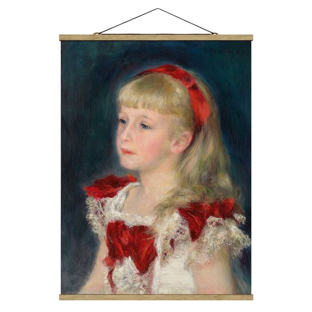 Art prints Auguste Renoir - Mademoiselle Grimprel with red Ribbon