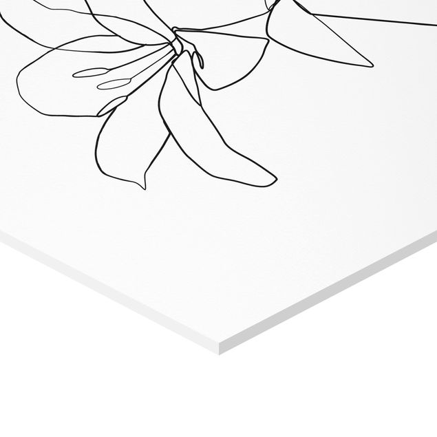 Prints Line Art Flower Black White