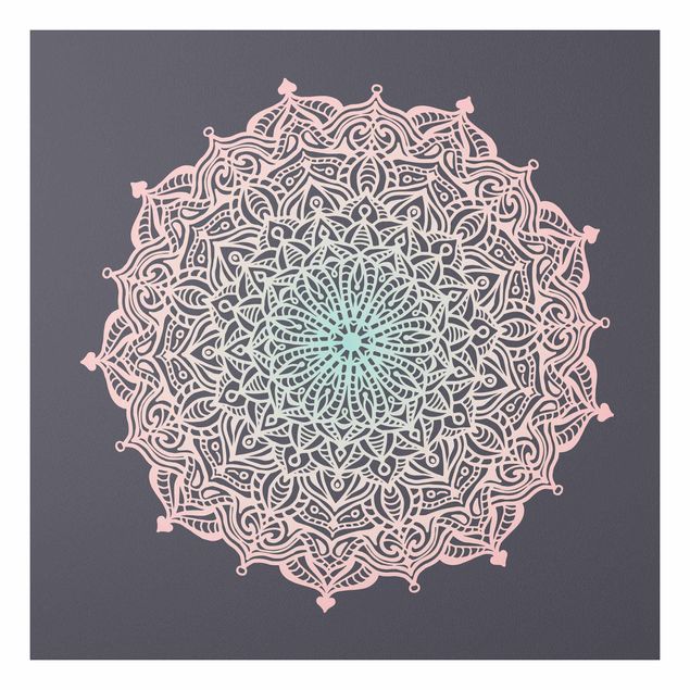 Art prints Mandala Ornament In Rose And Blue
