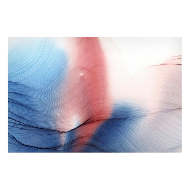 Canvas art Mottled Colour Dance In Blue With Red