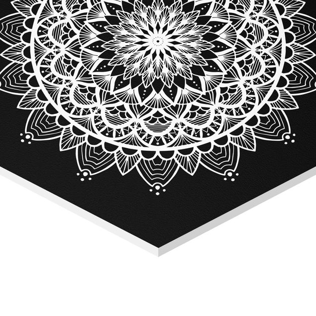 Prints Mandala Illustration Shabby Set Black White
