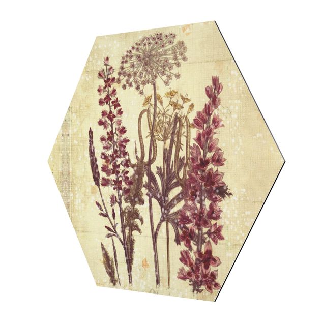 Prints Vintage Linen Look Flowers