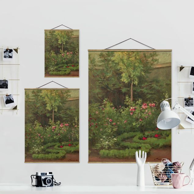Landscape canvas prints Camille Pissarro - A Rose Garden