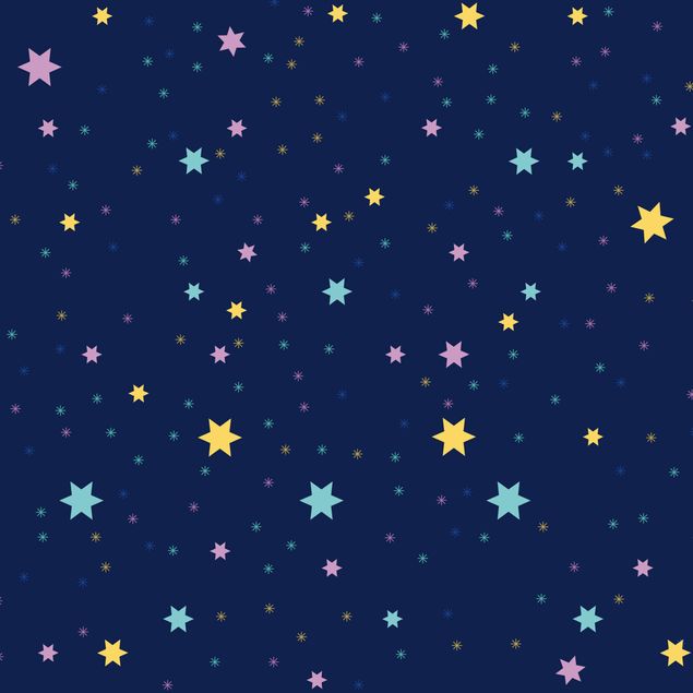 Film adhesive Nightsky Children Pattern With Colourful Stars