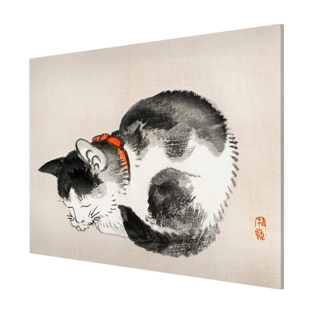 Magnet boards animals Asian Vintage Drawing Sleeping Cat