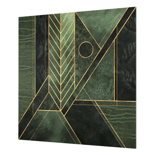 Elisabeth Fredriksson poster Geometric Shapes Emerald Gold