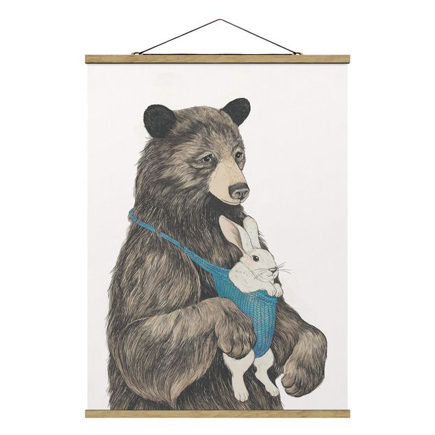 Animal wall art Illustration Bear And Bunny Baby