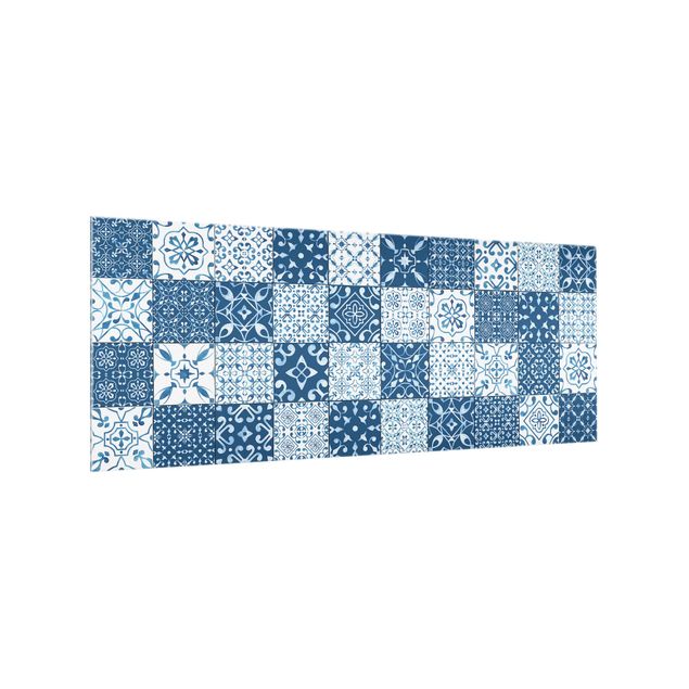 Glass splashback patterns Tile Pattern Mix Blue White