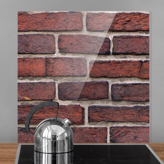 Kitchen Brick Wall Red