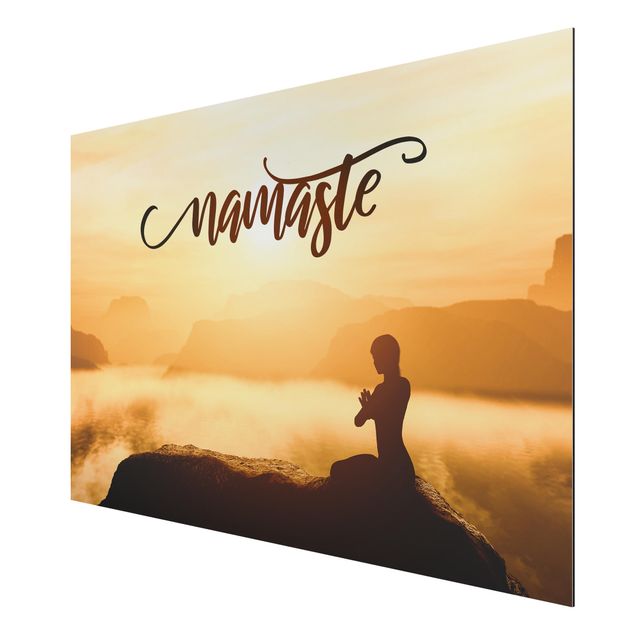 Prints modern Namaste Sunrise In Mountains