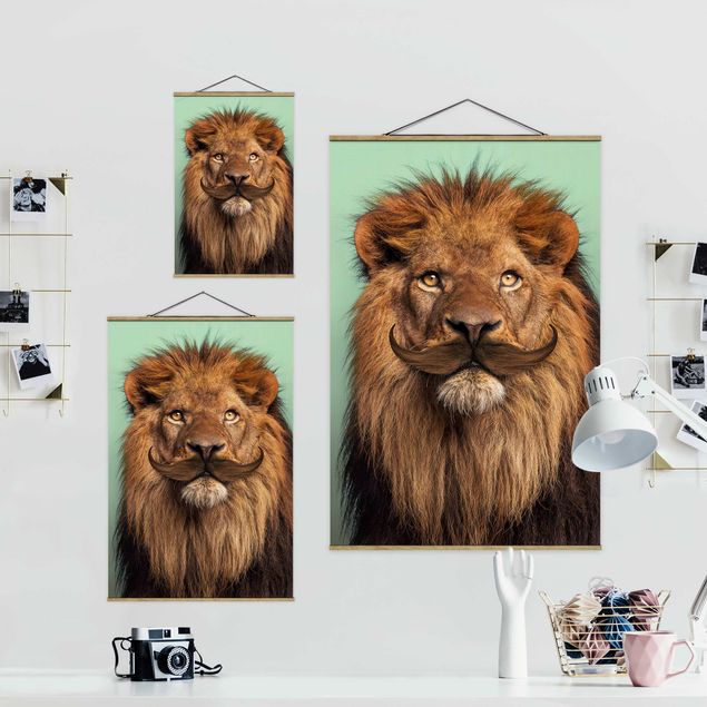 Prints brown Lion With Beard