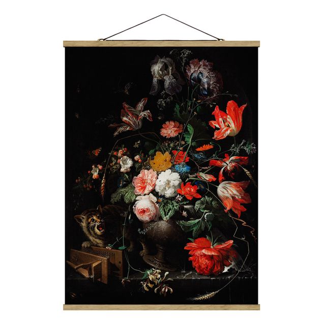 Prints animals Abraham Mignon - The Overturned Bouquet