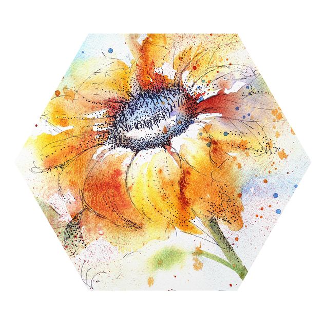 Modern art prints Painted Sunflower