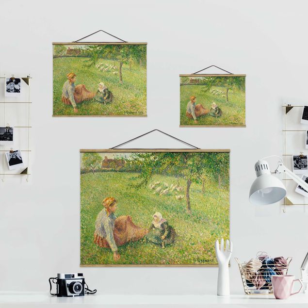 Art style romantic Camille Pissarro - The Geese Pasture