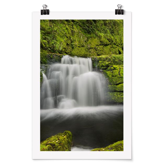 Posters landscape Lower Mclean Falls In New Zealand