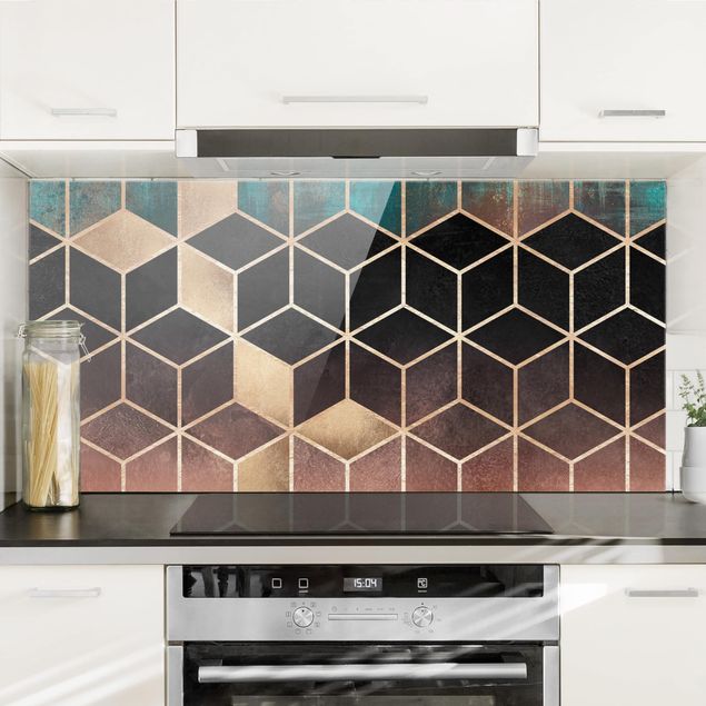 Kitchen Turquoise Rose Golden Geometry