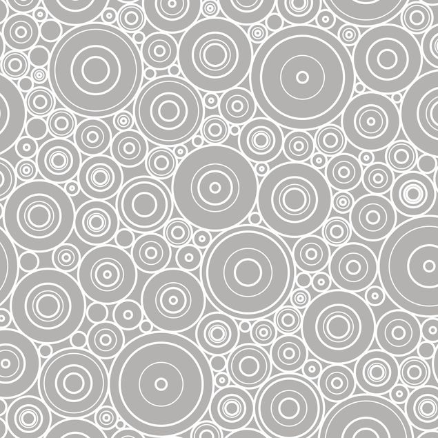 Adhesive films grey 60s Retro Circle Pattern Light Grey White