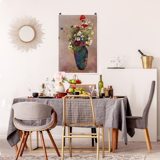 Poppy print Odilon Redon - Flower Vase with Poppies