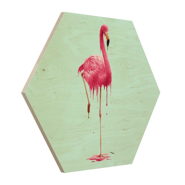 Wood photo prints Melting Flamingo