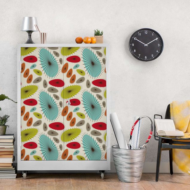 Adhesive films frosted Abstract Retro Floral Pattern