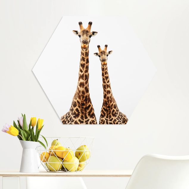 Nursery decoration Portait Of Two Giraffes