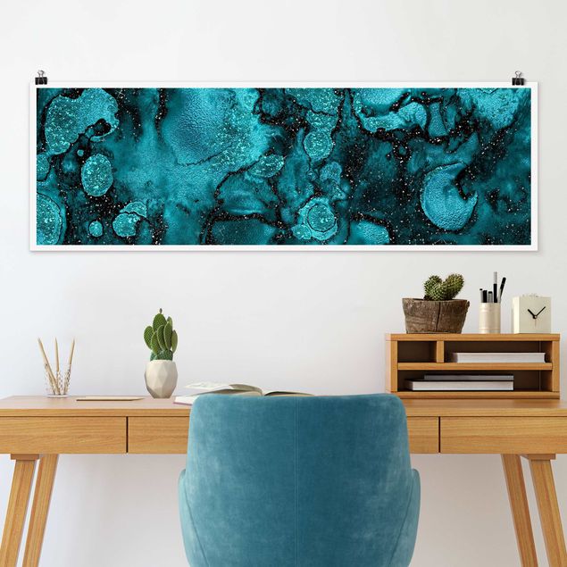 Kitchen Turquoise Drop With Glitter