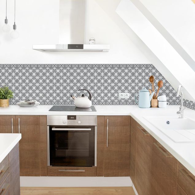 Kitchen splashback tiles Geometrical Tile Mix Hearts Grey