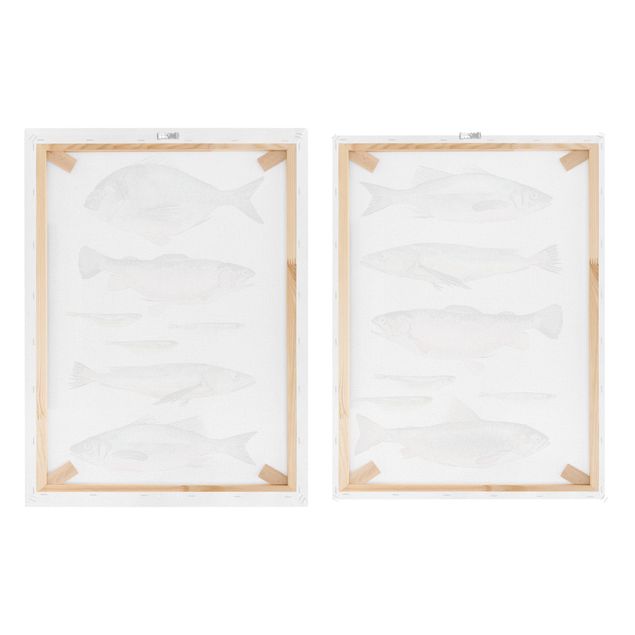 Animal canvas Fish In Watercolour Set I