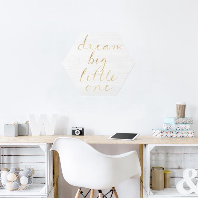 Quote wall art Wooden Wall White - Dream Big