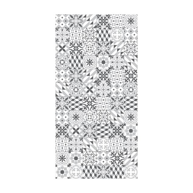tile effect rug Geometrical Tile Mix Grey