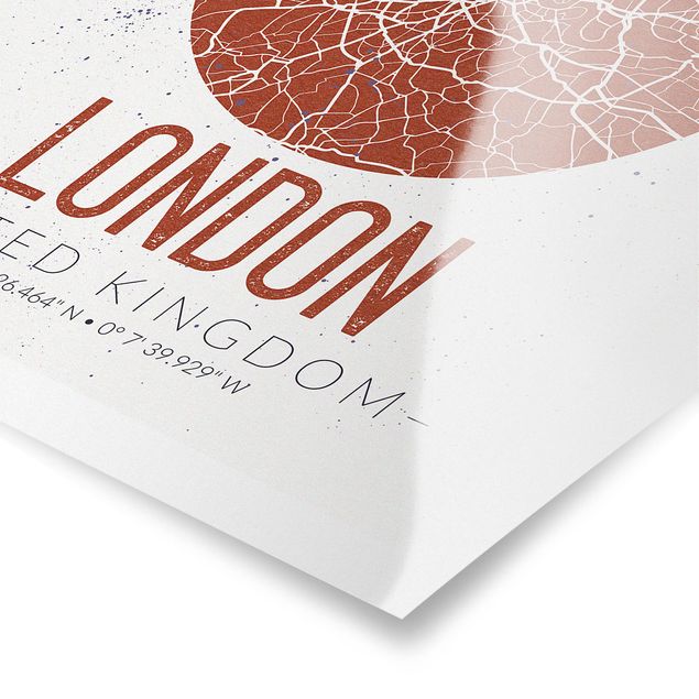 Prints black and white City Map London - Retro