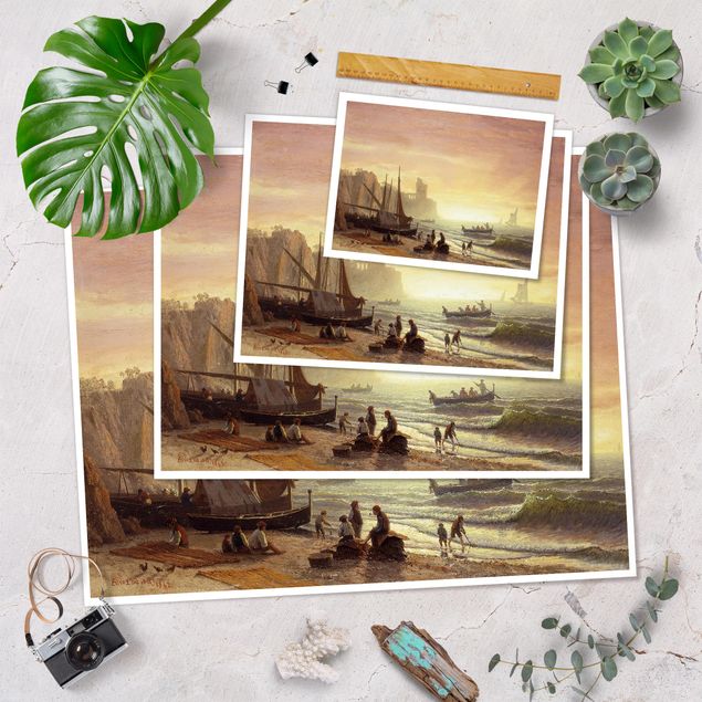 Canvas art Albert Bierstadt - The Fishing Fleet