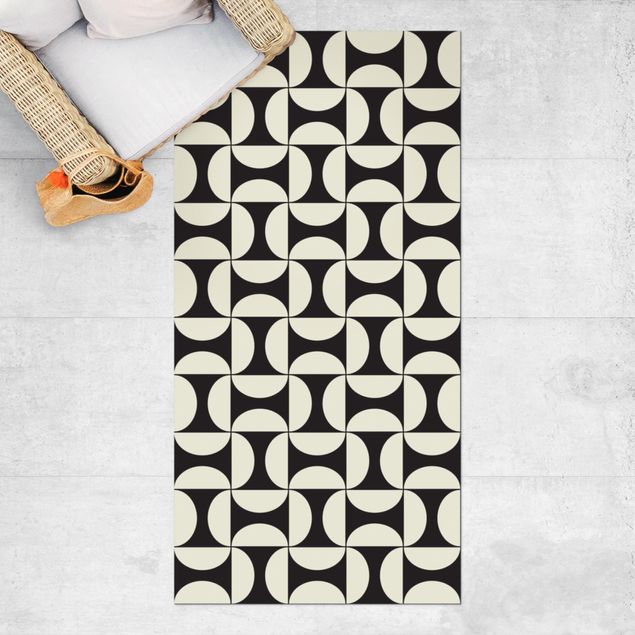 outdoor patio rugs Geometrical Tile Arches Sand With Border
