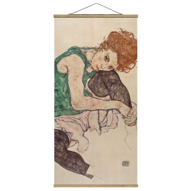 Art posters Egon Schiele - Sitting Woman With A Knee Up