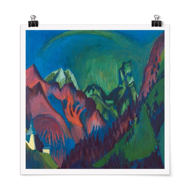 Prints landscape Ernst Ludwig Kirchner - Trains Gorge Near Monstein