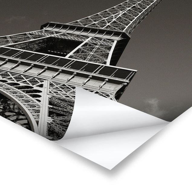 Black and white art Eiffel tower