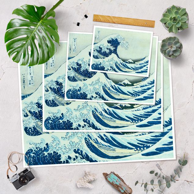 Prints vintage Katsushika Hokusai - The Great Wave At Kanagawa