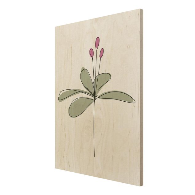 Wood prints flower Lily Line Art