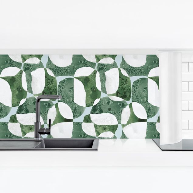 Kitchen wall cladding - Living Stones Pattern In Green