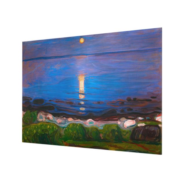 Glass splashback landscape Edvard Munch - Summer Night On The Sea Beach