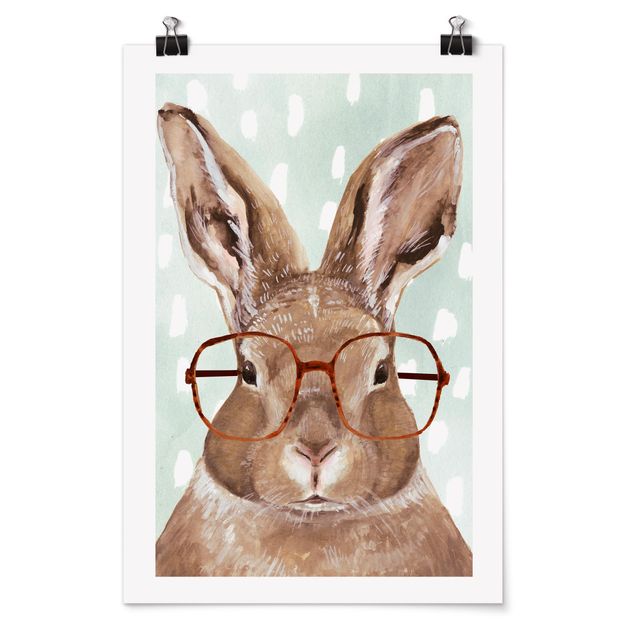 Modern art prints Animals With Glasses - Rabbit