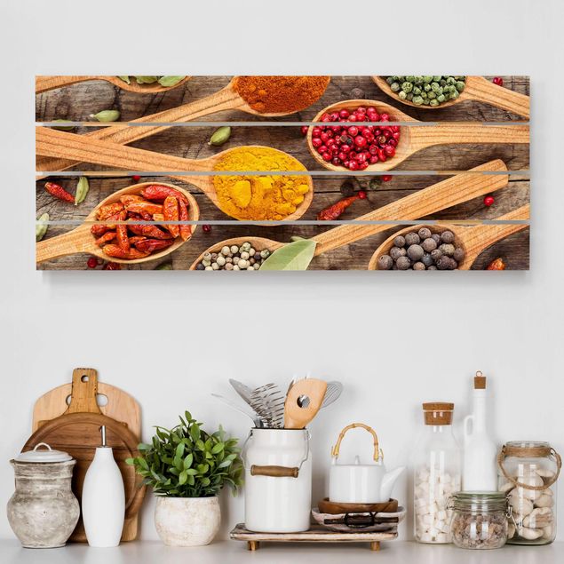 Kitchen Spices On Wooden Spoon