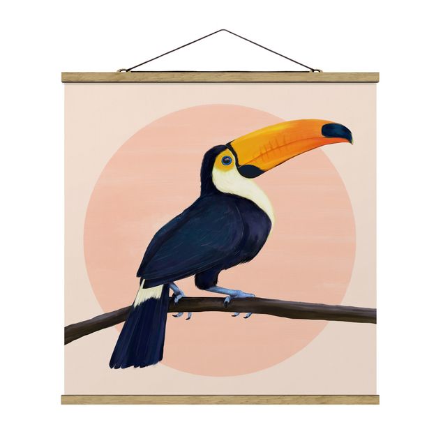 Prints modern Illustration Bird Toucan Painting Pastel