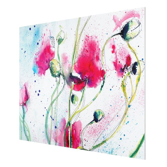 Floral canvas Painted Poppies